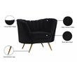 Pemberly Row Modern / Contemporary Black Finish Velvet Chair