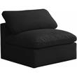 Pemberly Row Modern / Contemporary Standard Black Velvet Modular Armless Chair