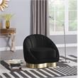 Pemberly Row Modern / Contemporary Black Finish Velvet Chair