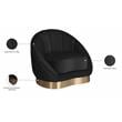 Pemberly Row Modern / Contemporary Black Finish Velvet Chair
