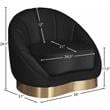Pemberly Row Modern / Contemporary Black Finish Velvet Chair
