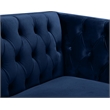 Pemberly Row Contemporary Velvet and Iron Chair in Soft Navy