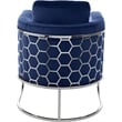Pemberly Row Contemporary Velvet Upholstered Chair in Soft Navy/Chrome