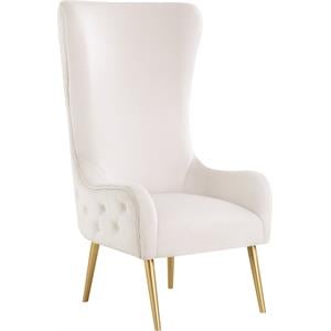 Pemberly Row Modern / Contemporary Cream Velvet Accent Chair