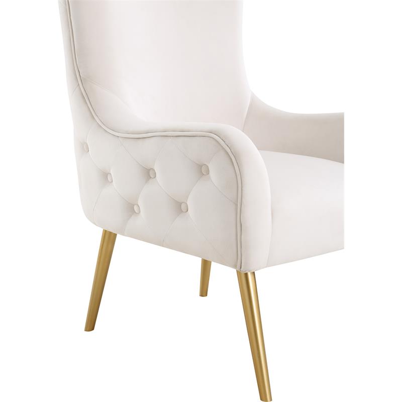 Pemberly Row Modern / Contemporary Cream Velvet Accent Chair