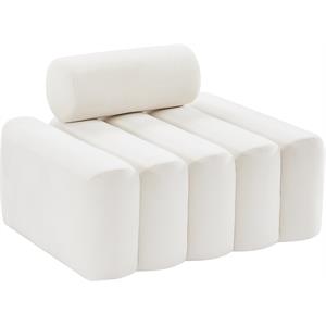 Pemberly Row Modern / Contemporary Cream Finish Velvet Chair