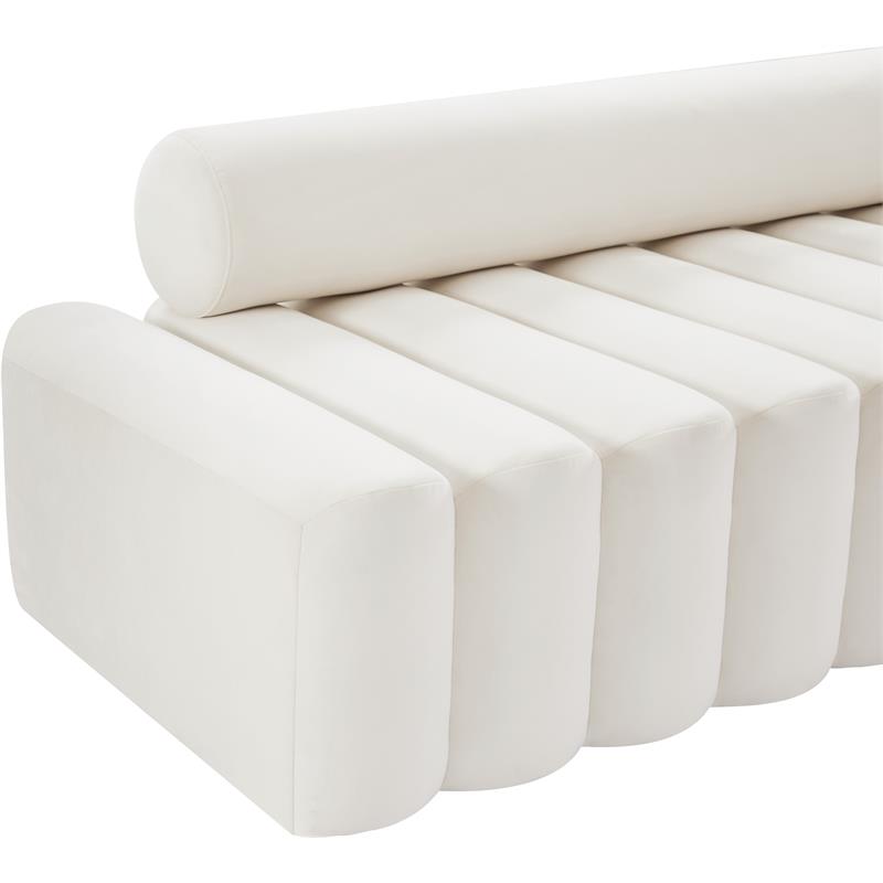 Pemberly Row Modern / Contemporary Cream Finish Velvet Chair