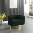 Pemberly Row Contemporary Boucle Fabric Swivel Accent Chair in Green