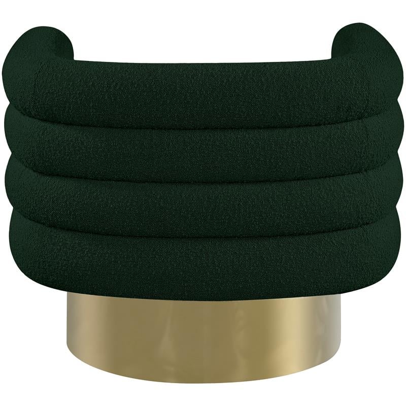Pemberly Row Contemporary Boucle Fabric Swivel Accent Chair in Green