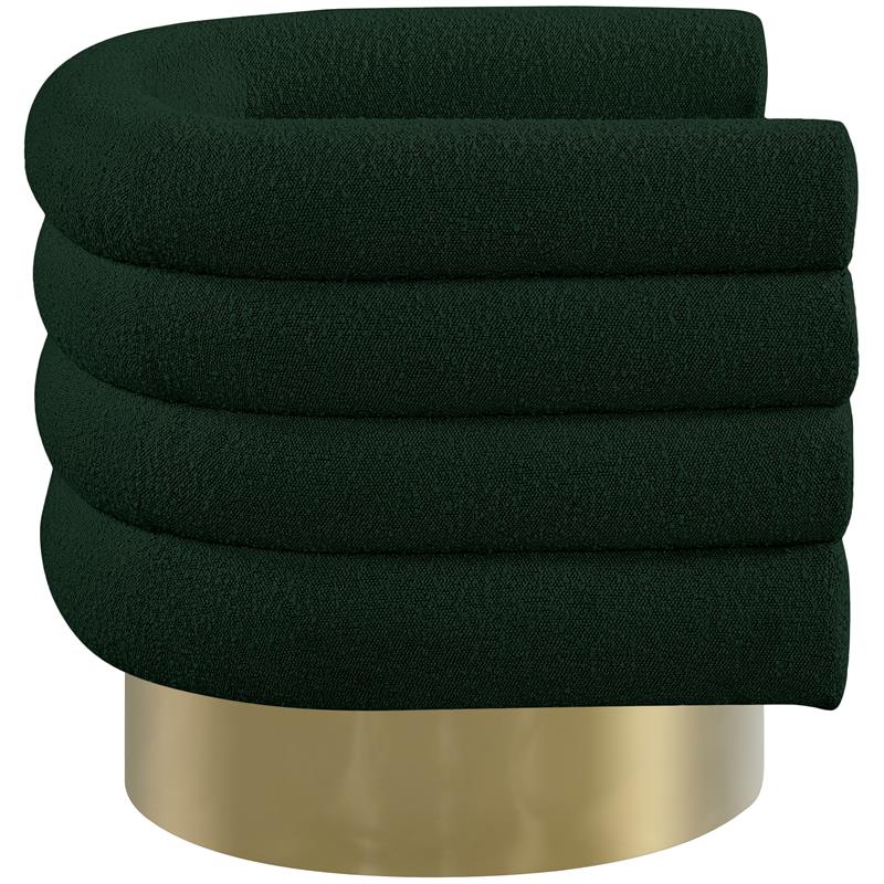 Pemberly Row Contemporary Boucle Fabric Swivel Accent Chair in Green