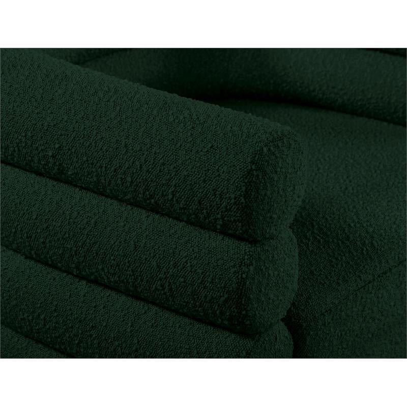 Pemberly Row Contemporary Boucle Fabric Swivel Accent Chair in Green