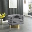 Pemberly Row Contemporary Boucle Fabric Swivel Accent Chair in Gray