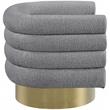 Pemberly Row Contemporary Boucle Fabric Swivel Accent Chair in Gray