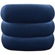 Pemberly Row Contemporary Velvet Accent Chair With Curved Back in Soft Navy