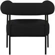 Pemberly Row Contemporary Boucle Fabric/Metal Accent Chair in Black