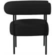 Pemberly Row Contemporary Boucle Fabric/Metal Accent Chair in Black
