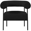 Pemberly Row Contemporary Boucle Fabric/Metal Accent Chair in Black