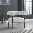 Pemberly Row Contemporary Boucle Fabric/Metal Accent Chair in Cream