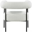 Pemberly Row Contemporary Boucle Fabric/Metal Accent Chair in Cream