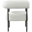 Pemberly Row Contemporary Boucle Fabric/Metal Accent Chair in Cream