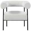 Pemberly Row Contemporary Boucle Fabric/Metal Accent Chair in Cream