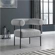 Pemberly Row Contemporary Boucle Fabric/Metal Accent Chair in Gray
