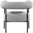 Pemberly Row Contemporary Boucle Fabric/Metal Accent Chair in Gray