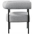 Pemberly Row Contemporary Boucle Fabric/Metal Accent Chair in Gray