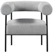 Pemberly Row Contemporary Boucle Fabric/Metal Accent Chair in Gray