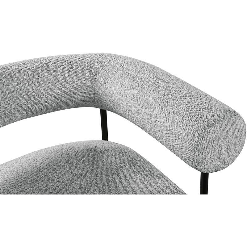 Pemberly Row Contemporary Boucle Fabric/Metal Accent Chair in Gray