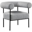 Pemberly Row Contemporary Boucle Fabric/Metal Accent Chair in Gray