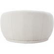 Pemberly Row Contemporary Boucle Fabric Chair With Rounded Back in Cream