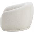 Pemberly Row Contemporary Boucle Fabric Chair With Rounded Back in Cream