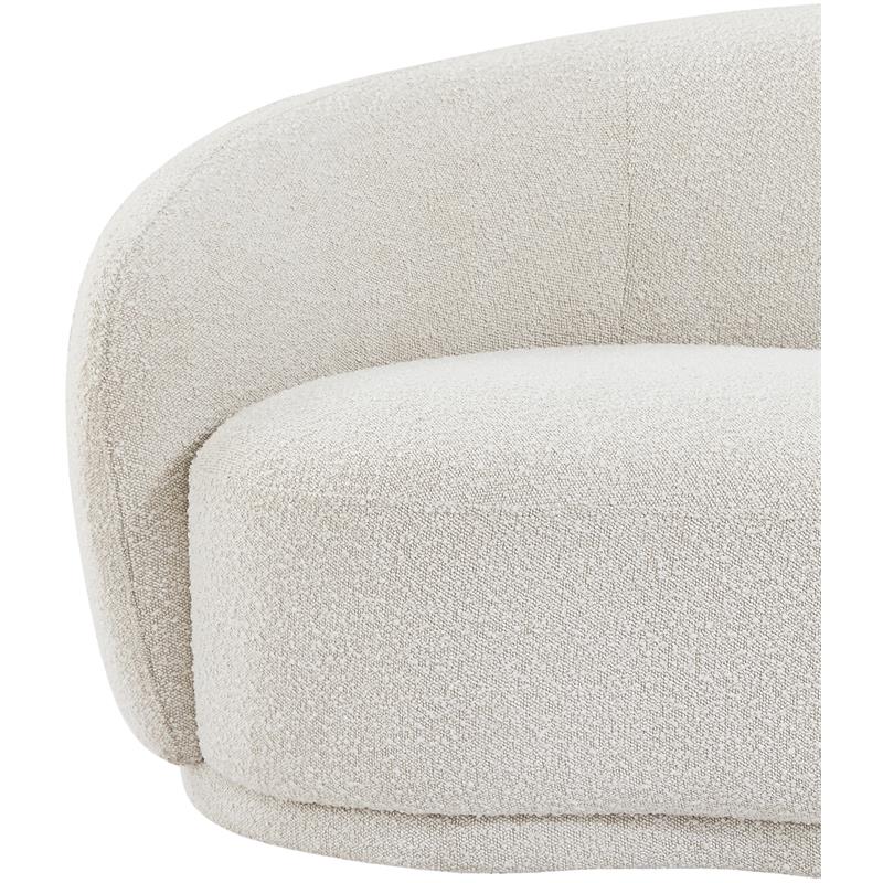 Pemberly Row Contemporary Boucle Fabric Chair With Rounded Back in Cream