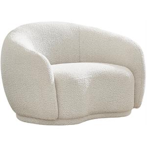 Pemberley Row Boucle Fabric Cream Chair Rounded Back 42&quotW x 38&quotD Unassembled