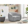 Pemberly Row Contemporary Boucle Fabric Chair With Rounded Back in Gray