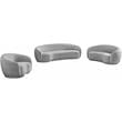 Pemberly Row Contemporary Boucle Fabric Chair With Rounded Back in Gray