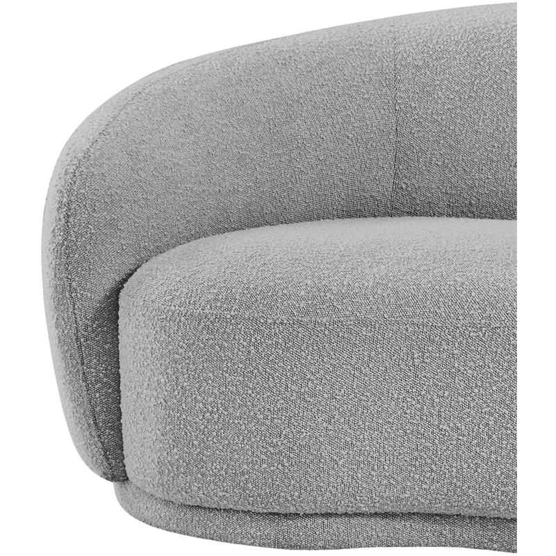 Pemberly Row Contemporary Boucle Fabric Chair With Rounded Back in Gray
