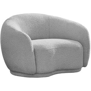 Pemberly Row Contemporary Boucle Fabric Chair With Rounded Back in Gray