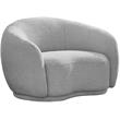 Pemberly Row Contemporary Boucle Fabric Chair With Rounded Back in Gray