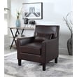 Pemberly Row Faux Leather Living Room Accent Arm Chair in Espresso