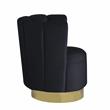 Pemberly Row Velvet Upholstered Swivel Accent Chair in Black Velvet