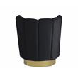 Pemberly Row Velvet Upholstered Swivel Accent Chair in Black Velvet