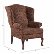 Pemberly Row Traditional Wing Back Accent Chair in Red Finish