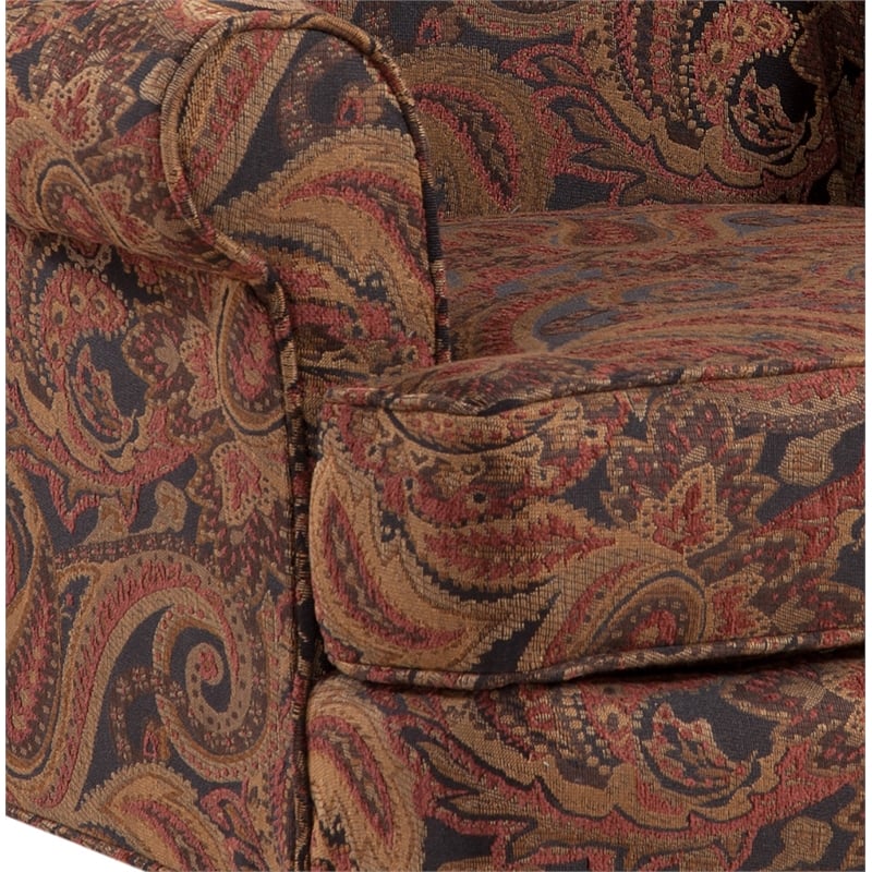 Pemberly Row Traditional Wing Back Accent Chair in Red Finish