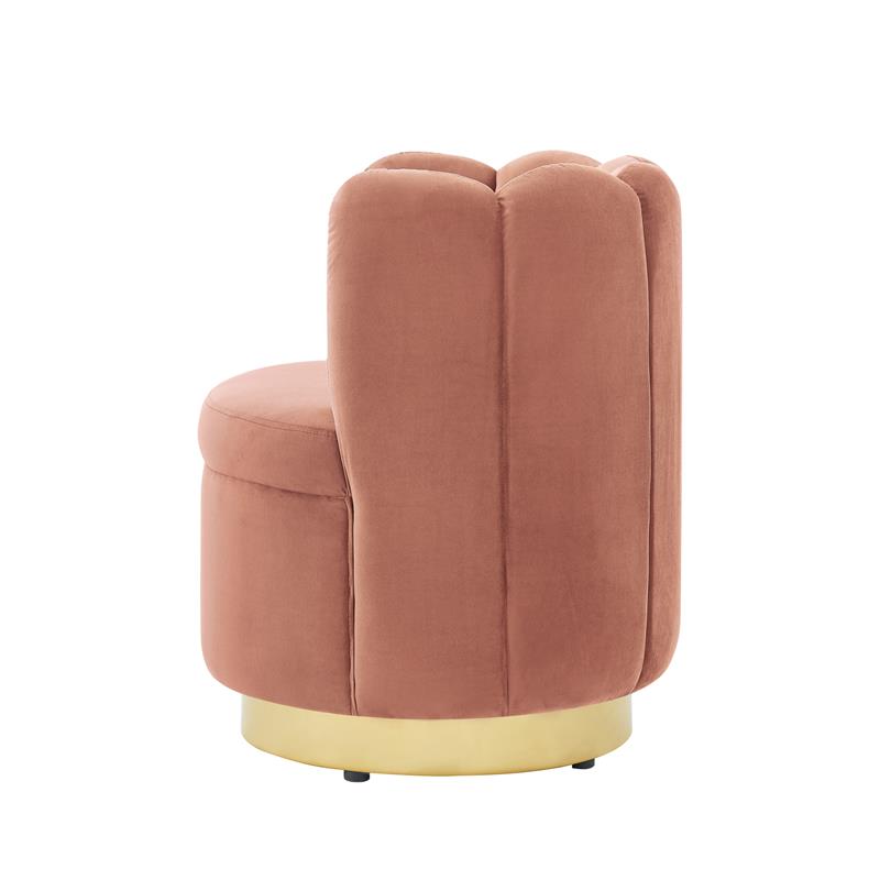Pemberly Row Modern / Contemporary Velvet Accent Chair in Blush Pink/Gold