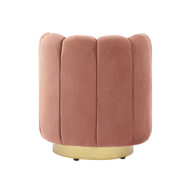 Pemberly Row Modern / Contemporary Velvet Accent Chair in Blush Pink/Gold
