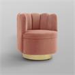 Pemberly Row Modern / Contemporary Velvet Accent Chair in Blush Pink/Gold