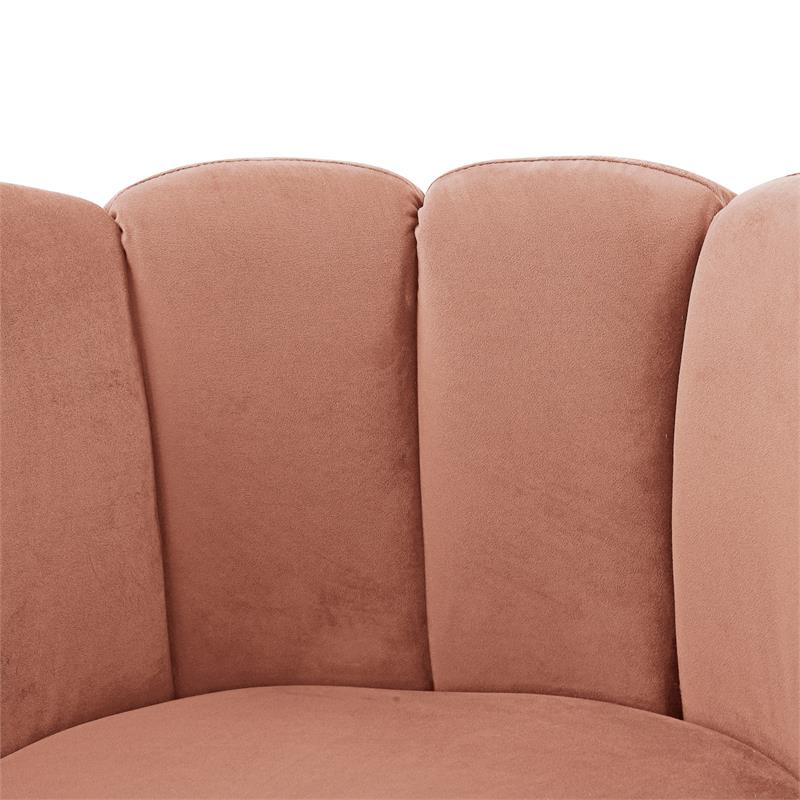 Pemberly Row Modern / Contemporary Velvet Accent Chair in Blush Pink/Gold