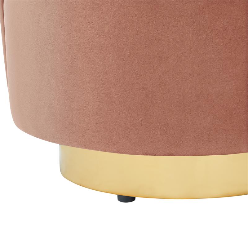 Pemberly Row Modern / Contemporary Velvet Accent Chair in Blush Pink/Gold